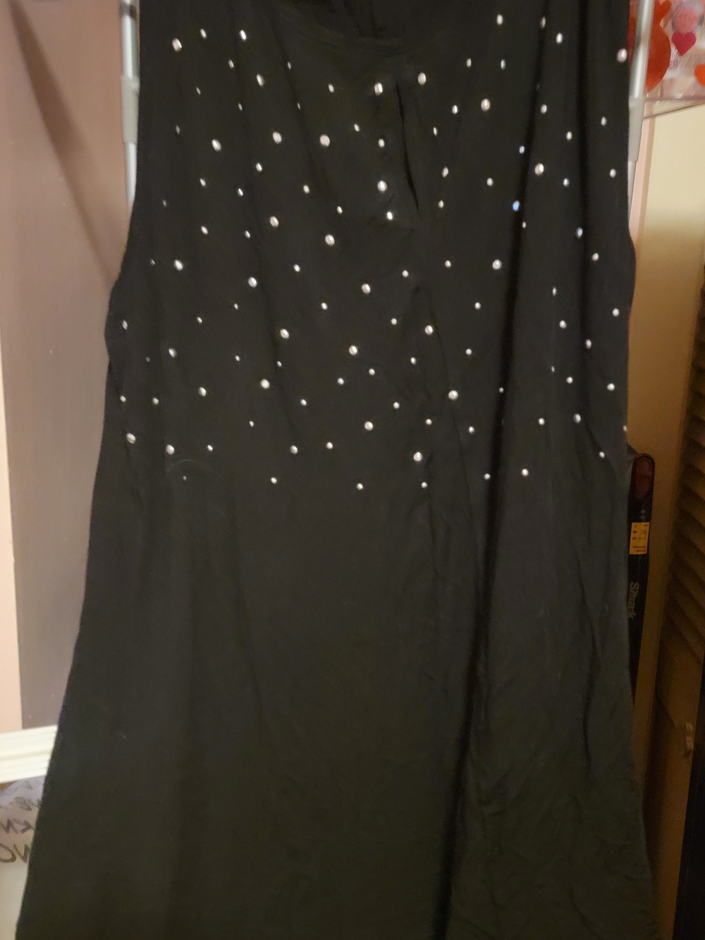 Black Sleeveless Top with Studded Bodice